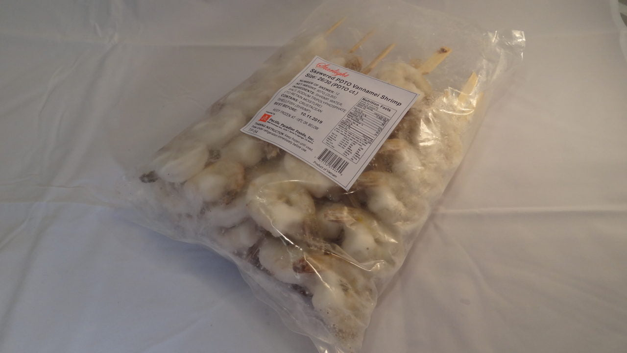 Raw Skewered Shrimp