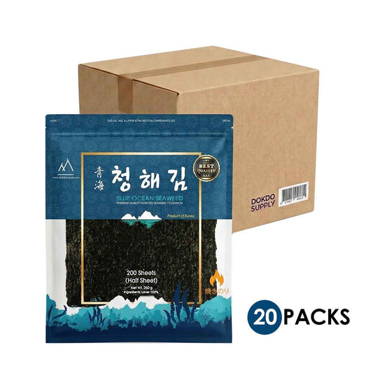 Blue Ocean Organic Sushi Nori Seaweed, 100 Sheets (half size), 260g - 1 Box (20pcks)