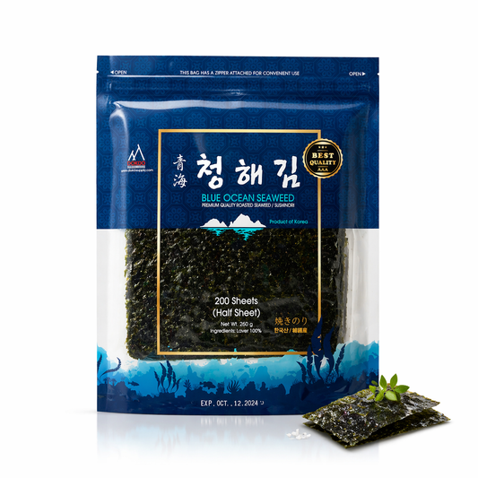 Blue Ocean Organic Sushi Nori Seaweed, 100 Sheets (half size), 260g