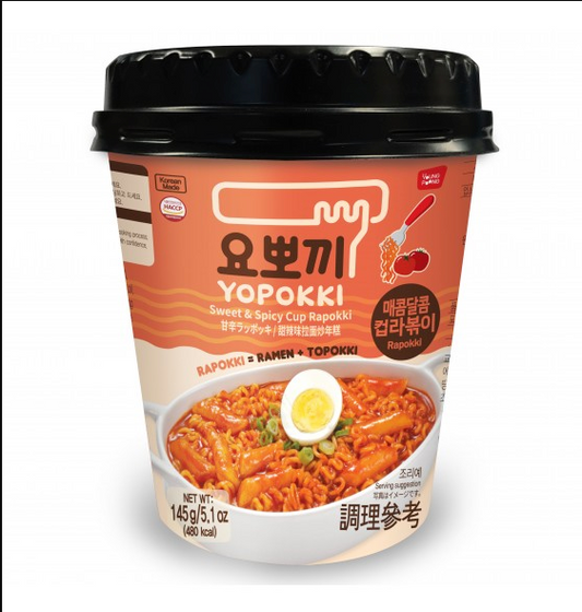 Yopokki Sweet & Spicy Rapokki Cup 145g x 16ea
